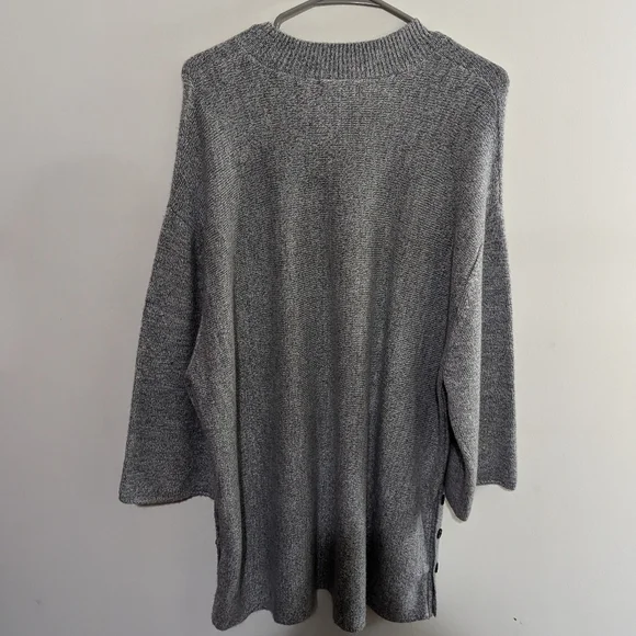 Premise Women's 2X Knit Heathered Sweater With Button Detail - Picture 5 of 5